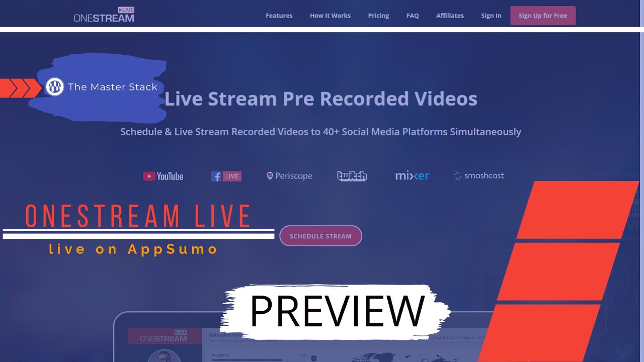OneStream Live Preview by MasterStack, live on AppSumo as a Lifetime Deal